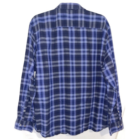 Calvin Klein Shirt Button Up Long Sleeve Purple Blue Black Plaid Men’s Size XL - Picture 8 of 12